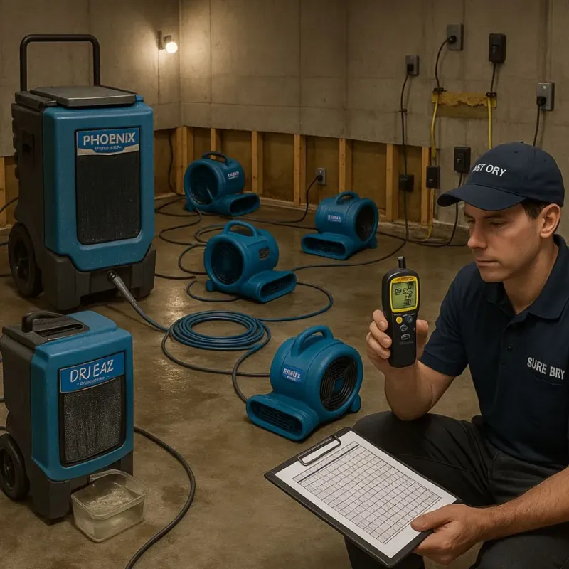 Structural Drying and Dehumidification process in Long Beach, IN